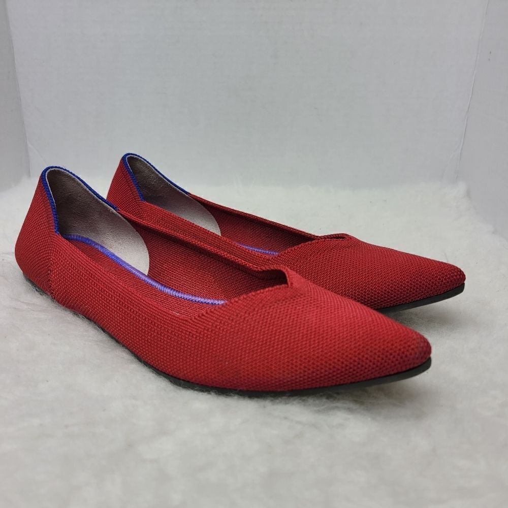 Rothy’s The Point Chili Red Pointed Toe  Ballet Flats Women's Shoes Size 8.5